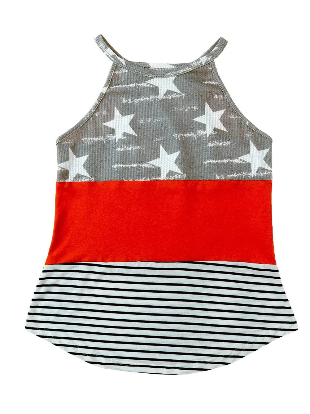 American Patriotism Color Block Sleeveless Tank Top